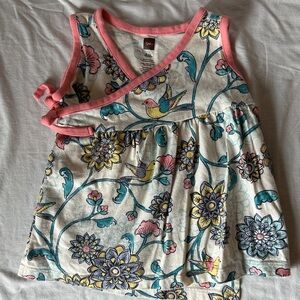 Tea Collection Floral Bird Tank with Pink Trim